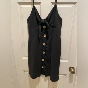 Willows & root Elegant Black Halter Dress